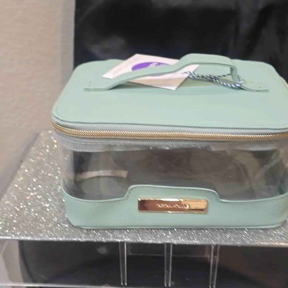 Tartan + Twine Transparent Box Train Case-‎ Sage